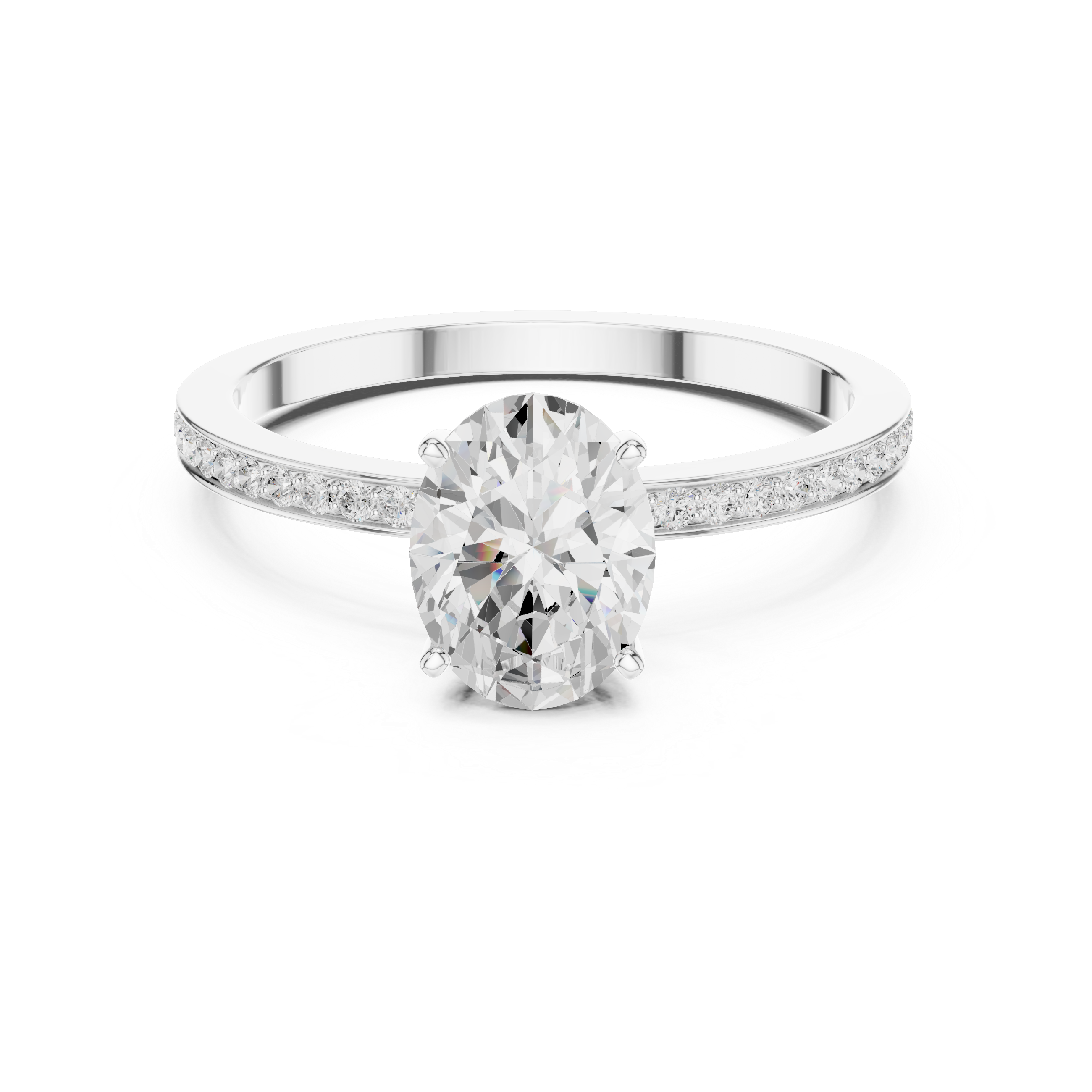 Oval Cut Pavé Diamond Engagement Ring