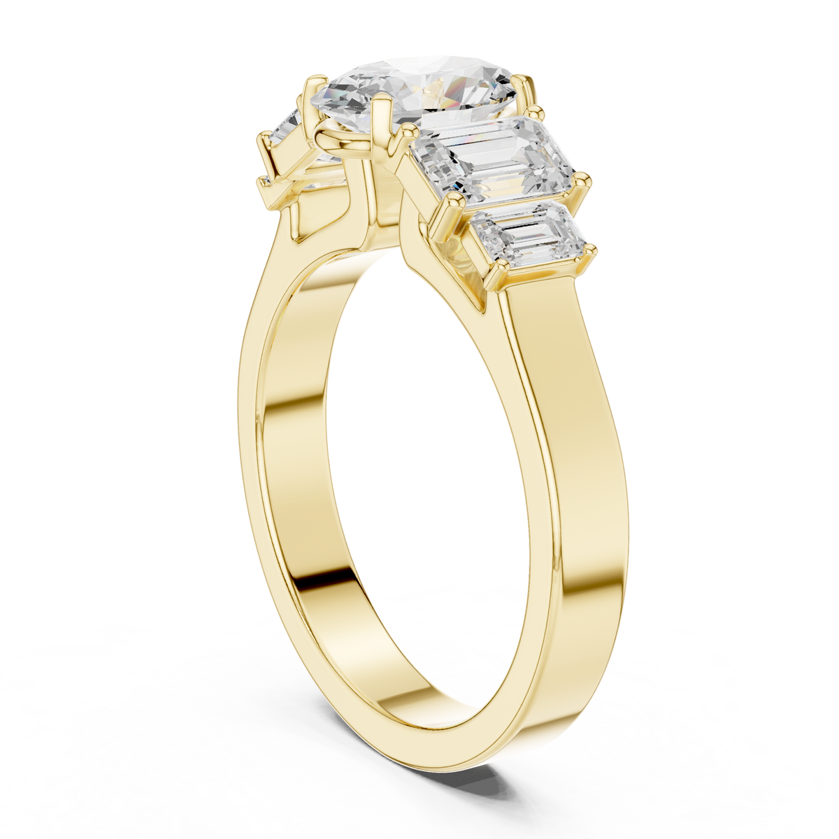 Oval & Emerald Cut Three Stone Diamond Engagement Ring – view 10 of 12, lab grown diamond ring | Jewelix Atelier
