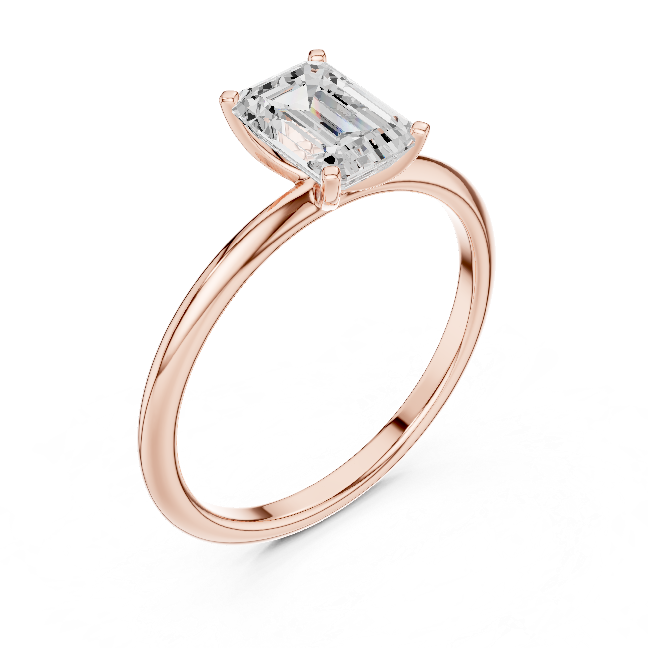 Emerald Cut Solitaire Engagement Ring