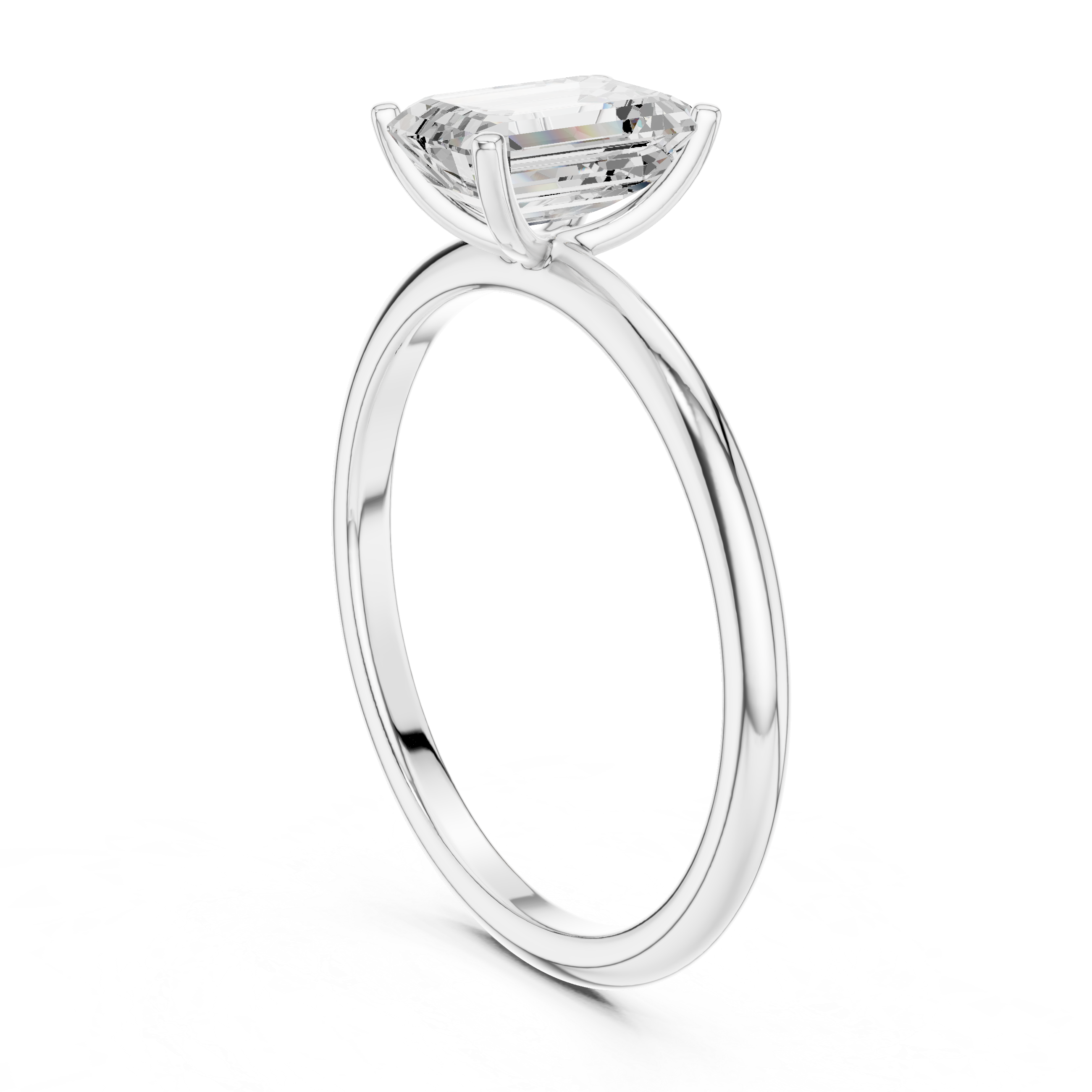 Emerald Cut Solitaire Engagement Ring