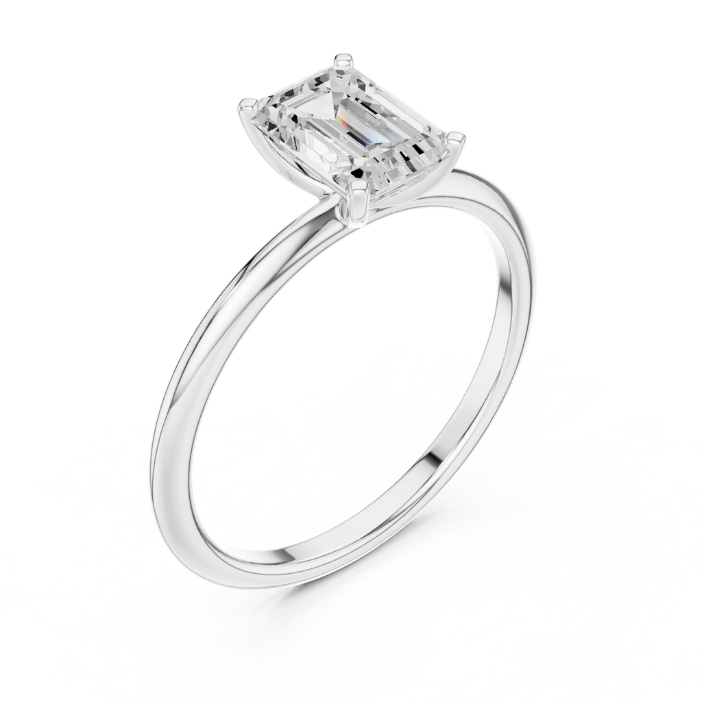 Emerald Cut Solitaire Engagement Ring