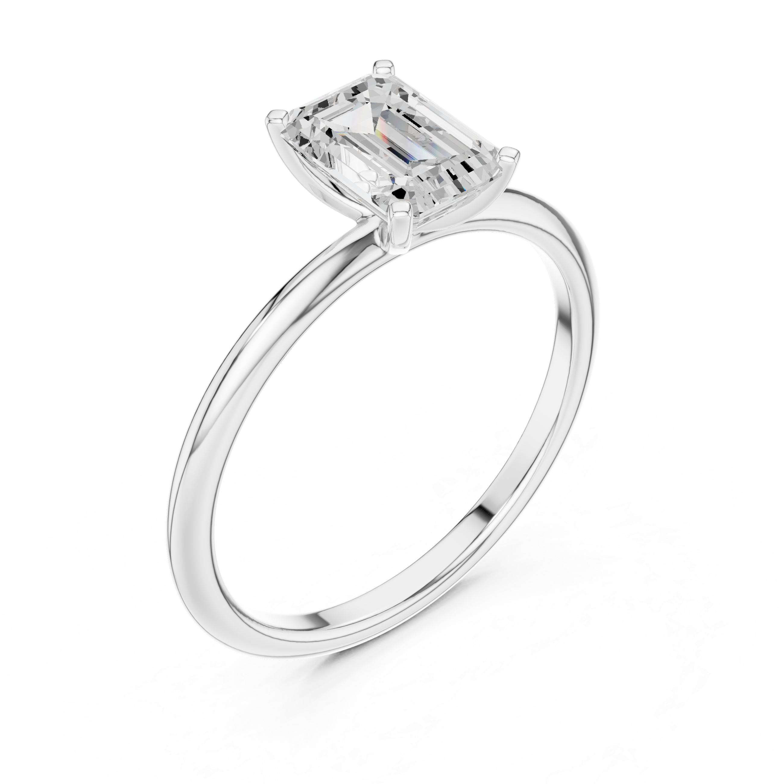 Emerald Cut Solitaire Engagement Ring