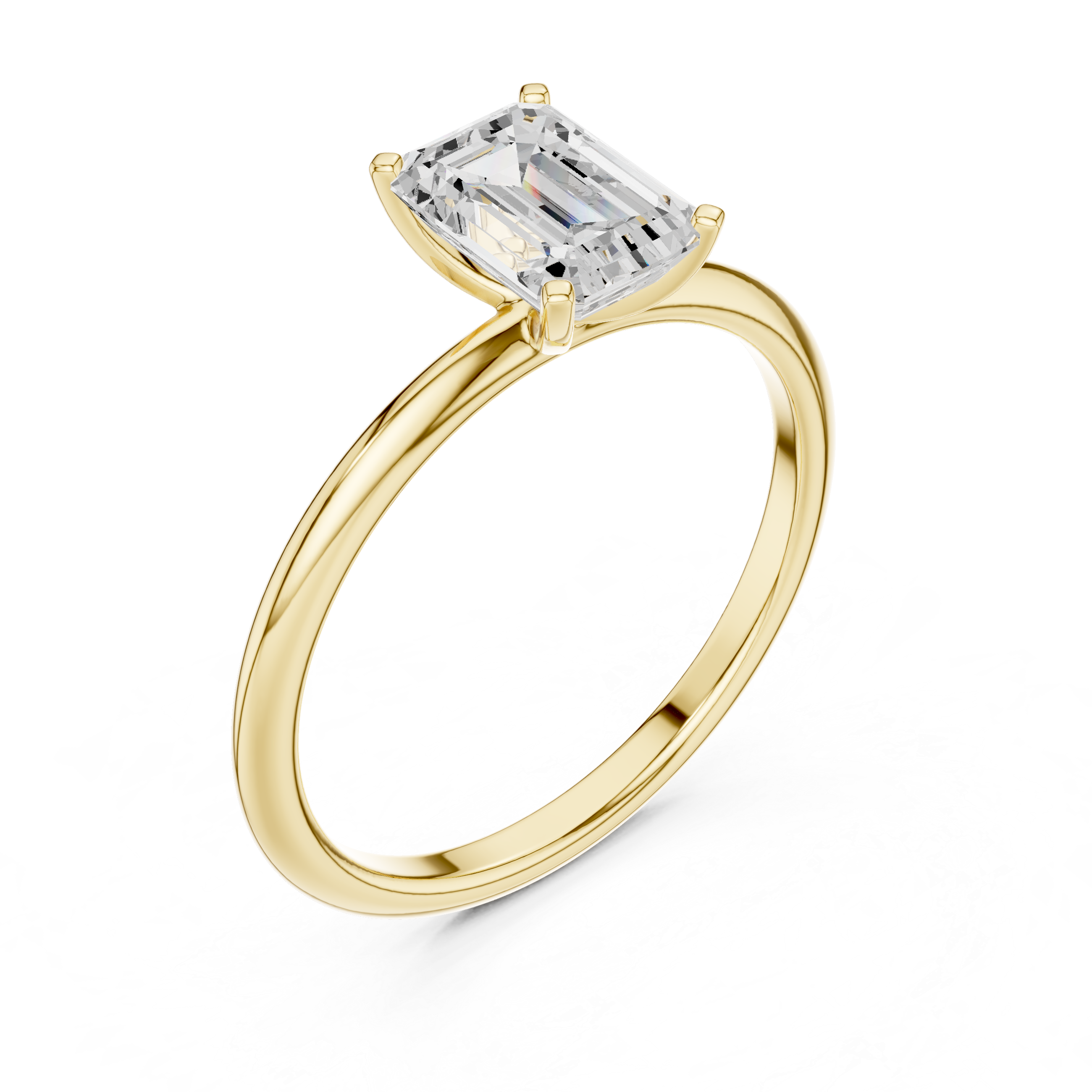Emerald Cut Solitaire Engagement Ring
