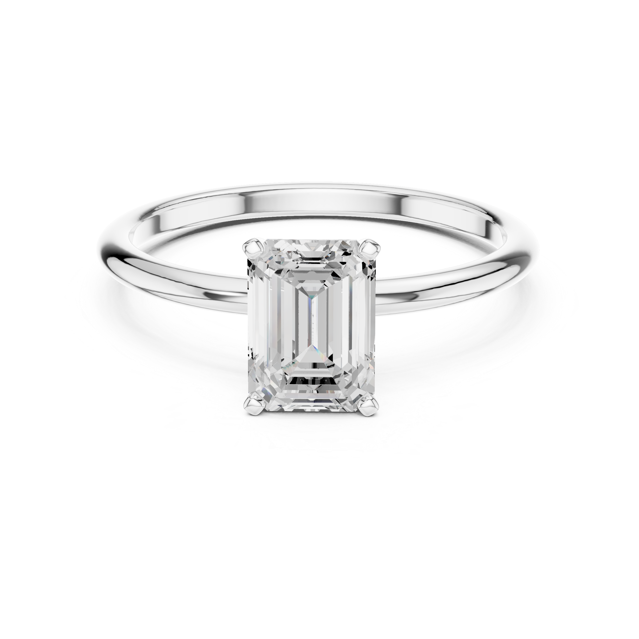 Emerald Cut Solitaire Engagement Ring