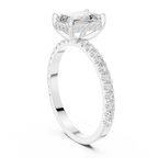 Hidden Halo Emerald Cut Diamond Engagement Ring