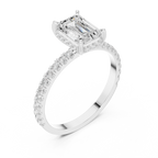 Hidden Halo Emerald Cut Diamond Engagement Ring