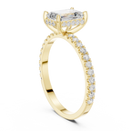 Hidden Halo Emerald Cut Diamond Engagement Ring