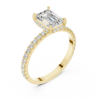 Hidden Halo Emerald Cut Diamond Engagement Ring