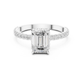 Hidden Halo Emerald Cut Diamond Engagement Ring