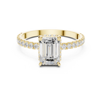 Hidden Halo Emerald Cut Diamond Engagement Ring
