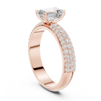 Emerald Cut Pavé Diamond Engagement Ring