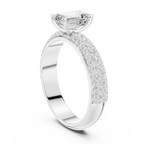 Emerald Cut Pavé Diamond Engagement Ring