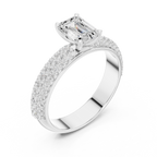 Emerald Cut Pavé Diamond Engagement Ring