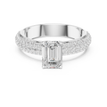 Emerald Cut Pavé Diamond Engagement Ring