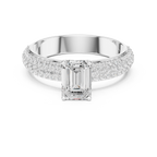 Emerald Cut Pavé Diamond Engagement Ring