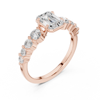 Emerald Cut Three Stone Diamond Engagement Ring