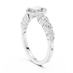 Emerald Cut Three Stone Diamond Engagement Ring