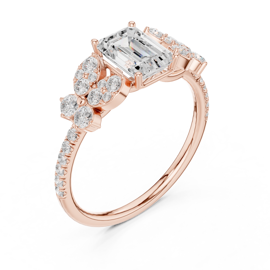 Emerald Cut Vintage Diamond Engagement Ring