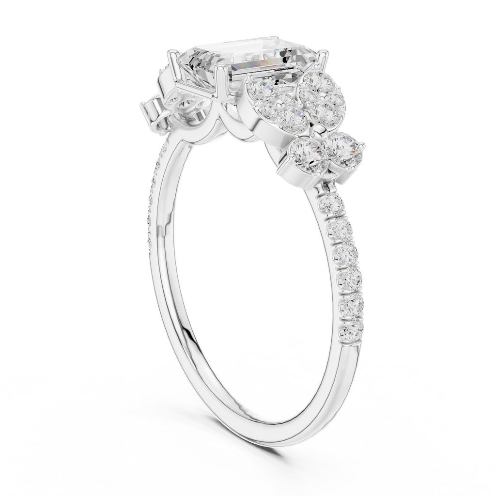 Emerald Cut Vintage Diamond Engagement Ring