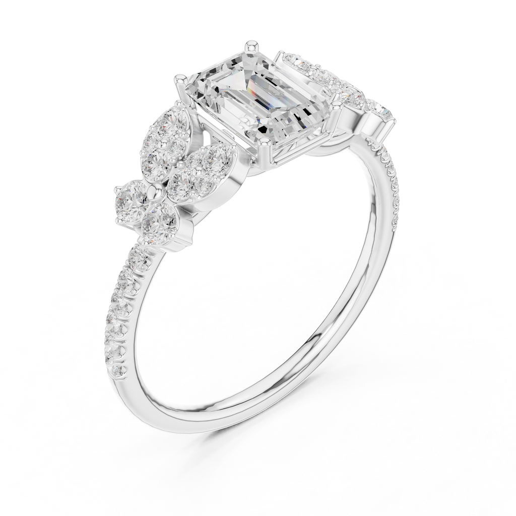 Emerald Cut Vintage Diamond Engagement Ring