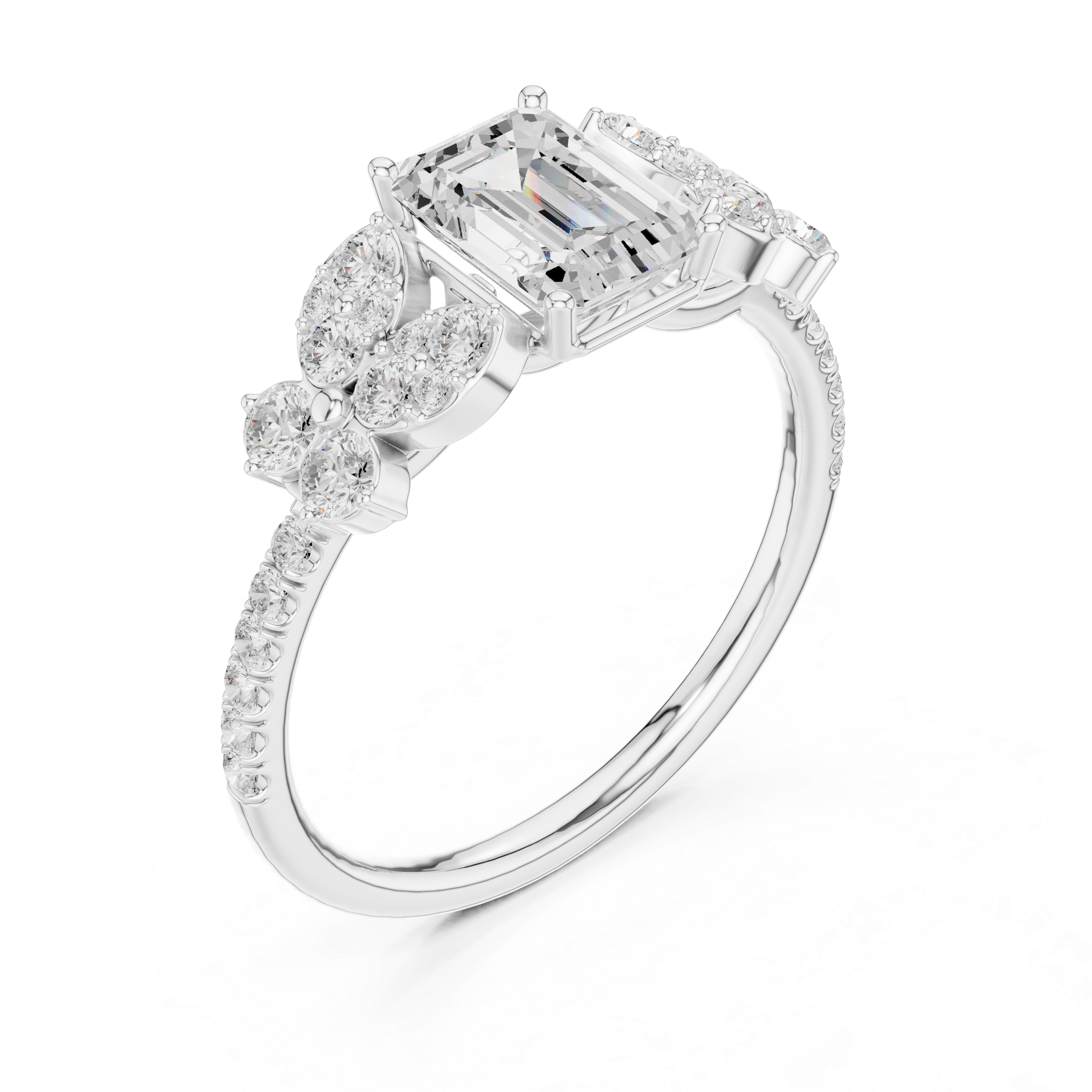 Emerald Cut Vintage Diamond Engagement Ring
