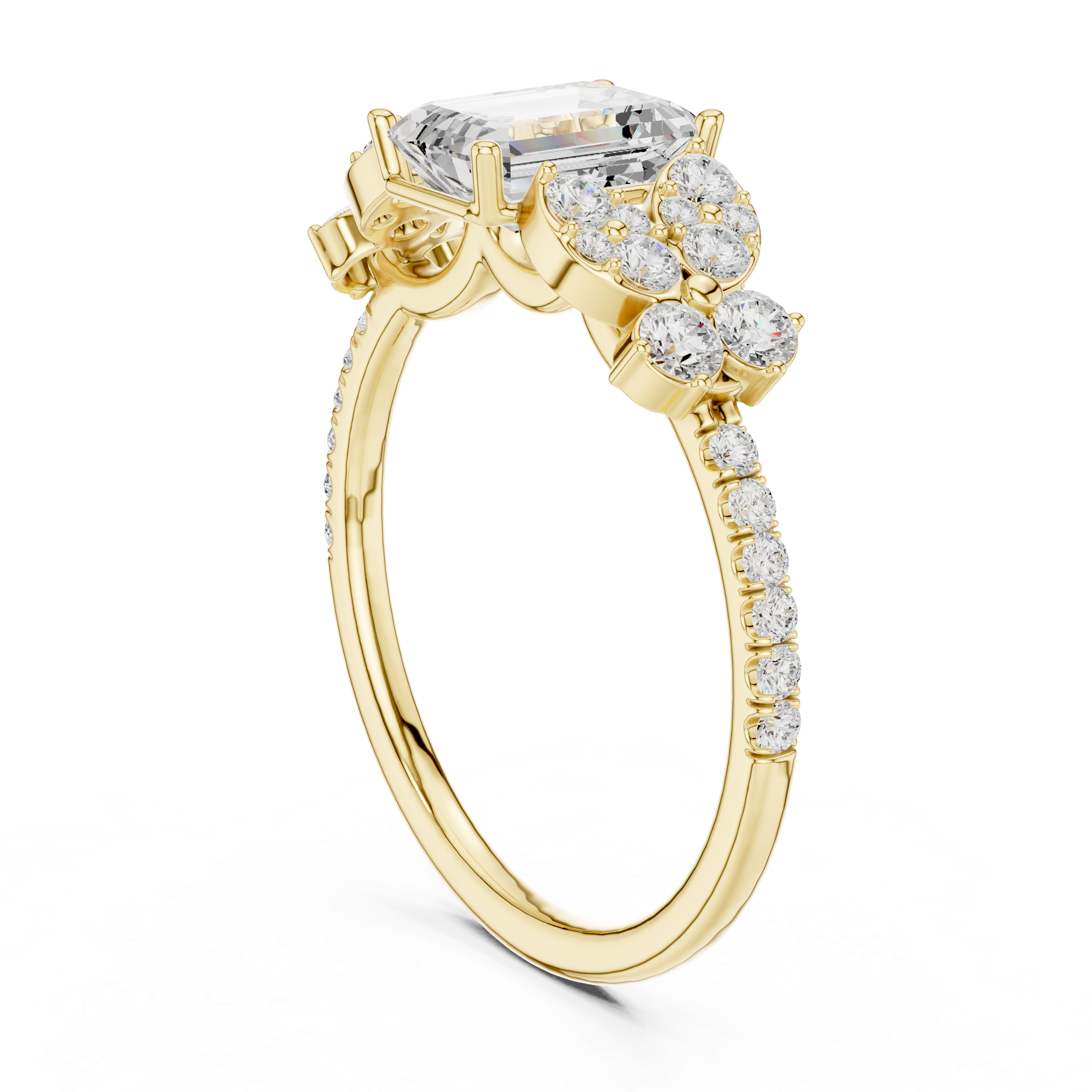 Emerald Cut Vintage Diamond Engagement Ring