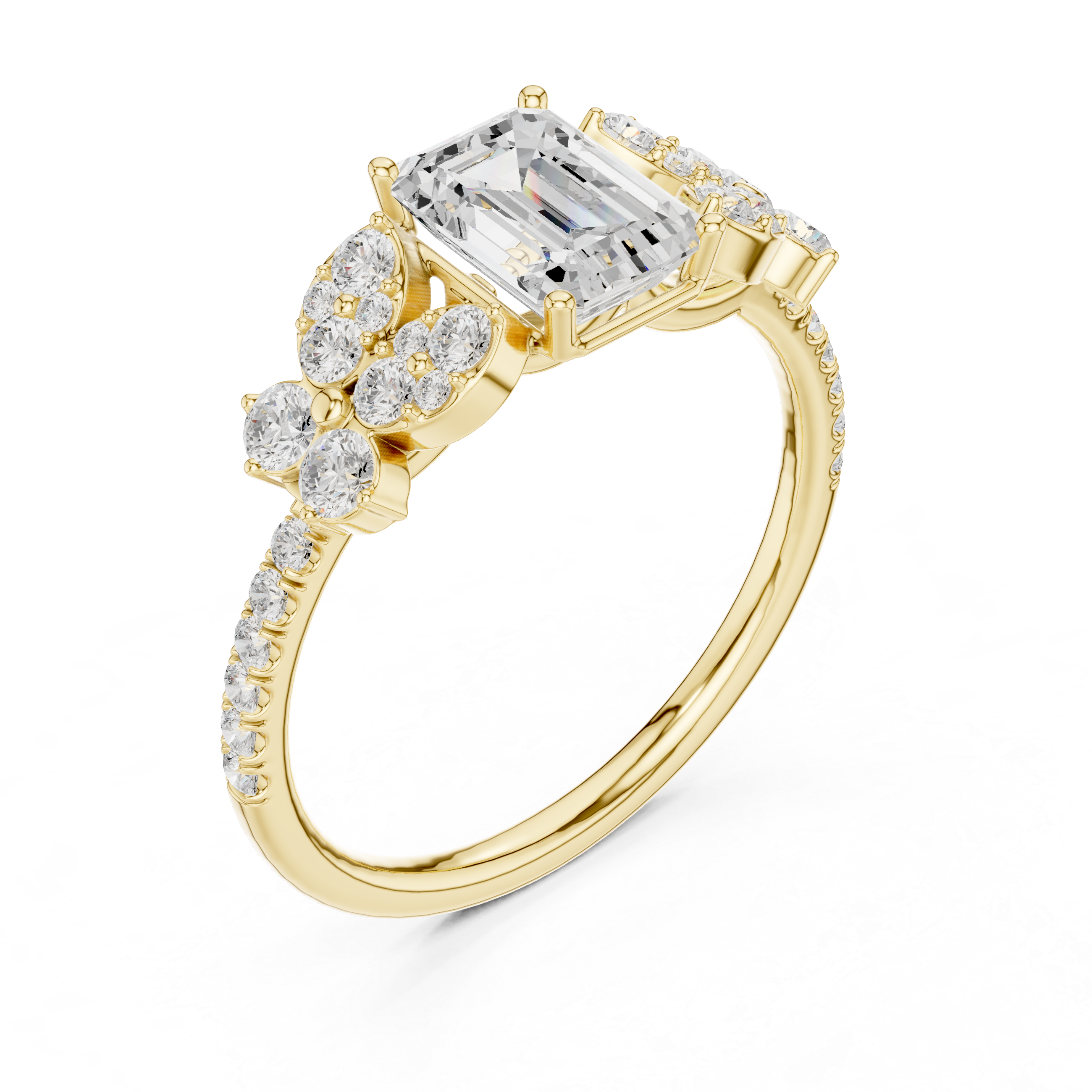 Emerald Cut Vintage Diamond Engagement Ring