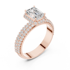 Emerald Cut Halo Diamond Engagement Ring