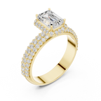 Emerald Cut Halo Diamond Engagement Ring