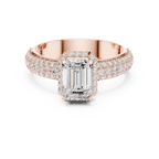 Emerald Cut Halo Diamond Engagement Ring