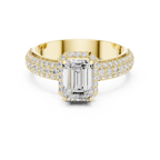 Emerald Cut Halo Diamond Engagement Ring