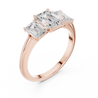 Emerald Cut Three Stone Diamond Engagement Ring