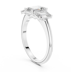 Emerald Cut Three Stone Diamond Engagement Ring
