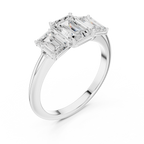 Emerald Cut Three Stone Diamond Engagement Ring