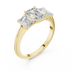 Emerald Cut Three Stone Diamond Engagement Ring