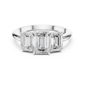 Emerald Cut Three Stone Diamond Engagement Ring