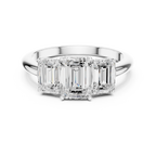 Emerald Cut Three Stone Diamond Engagement Ring