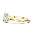 Emerald Cut Three Stone Diamond Engagement Ring