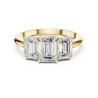 Emerald Cut Three Stone Diamond Engagement Ring