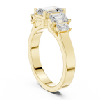 Emerald Cut Three Stone Diamond Engagement Ring