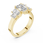 Emerald Cut Three Stone Diamond Engagement Ring