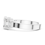 Emerald Cut Three Stone Diamond Engagement Ring