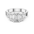 Emerald Cut Three Stone Diamond Engagement Ring