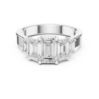 Emerald Cut Three Stone Diamond Engagement Ring