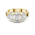 Emerald Cut Three Stone Diamond Engagement Ring