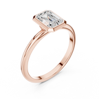 Emerald Cut Bezel Set Diamond Engagement Ring