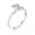 Emerald Cut Bezel Set Diamond Engagement Ring