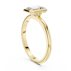 Emerald Cut Bezel Set Diamond Engagement Ring