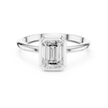Emerald Cut Bezel Set Diamond Engagement Ring
