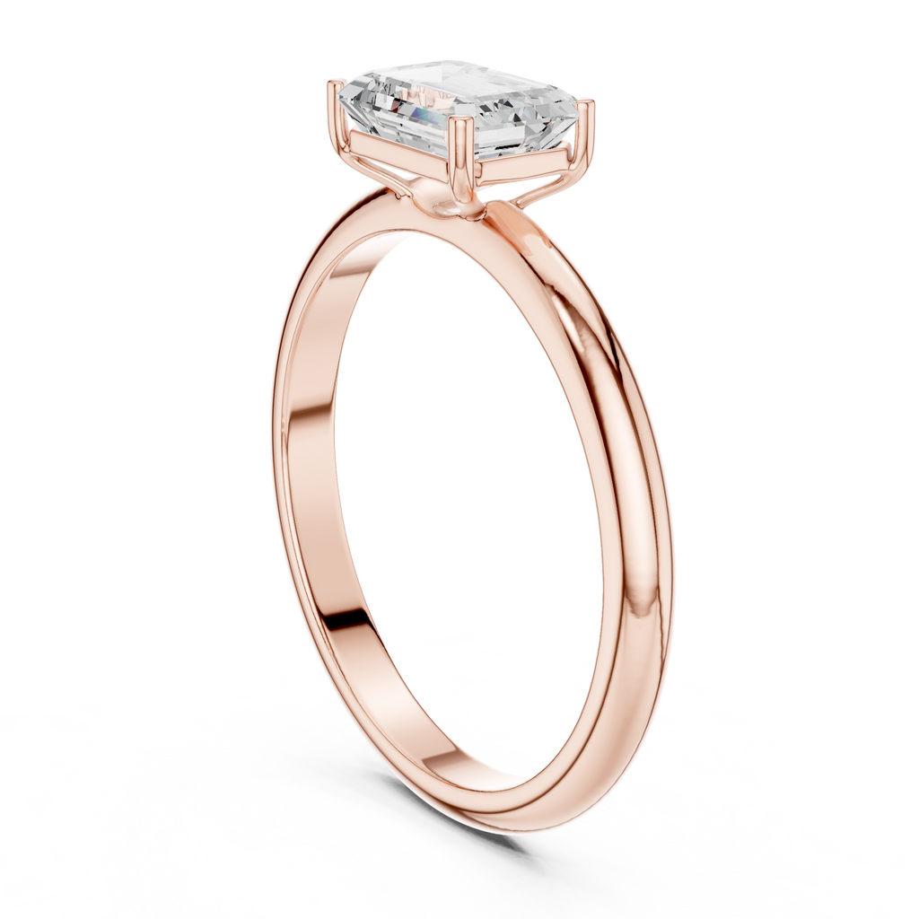 Emerald Cut Solitaire Diamond Engagement Ring